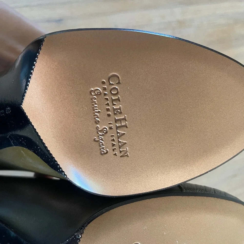 NWOB Cole Haan City Olive Green Leather Lizard Skin Pumps Made in Italy Size 9 B